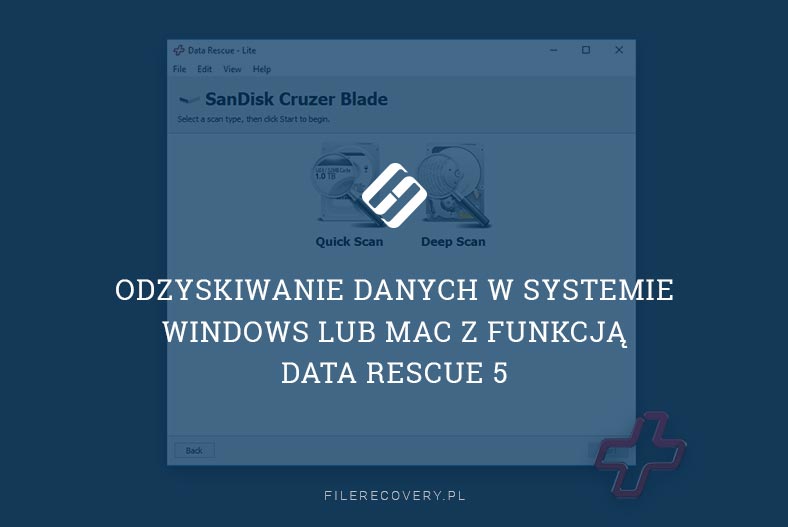 Odzyskiwanie danych w systemie Windows lub Mac z funkcją Data Rescue 5